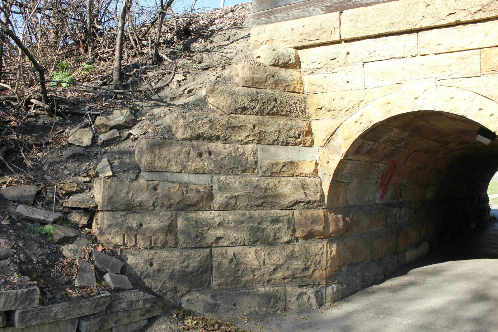 Southwest wing wall